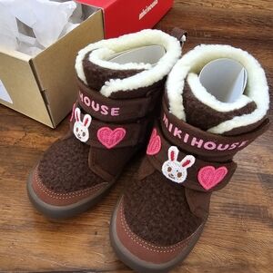 Miki House Brown Baby Walker boots
